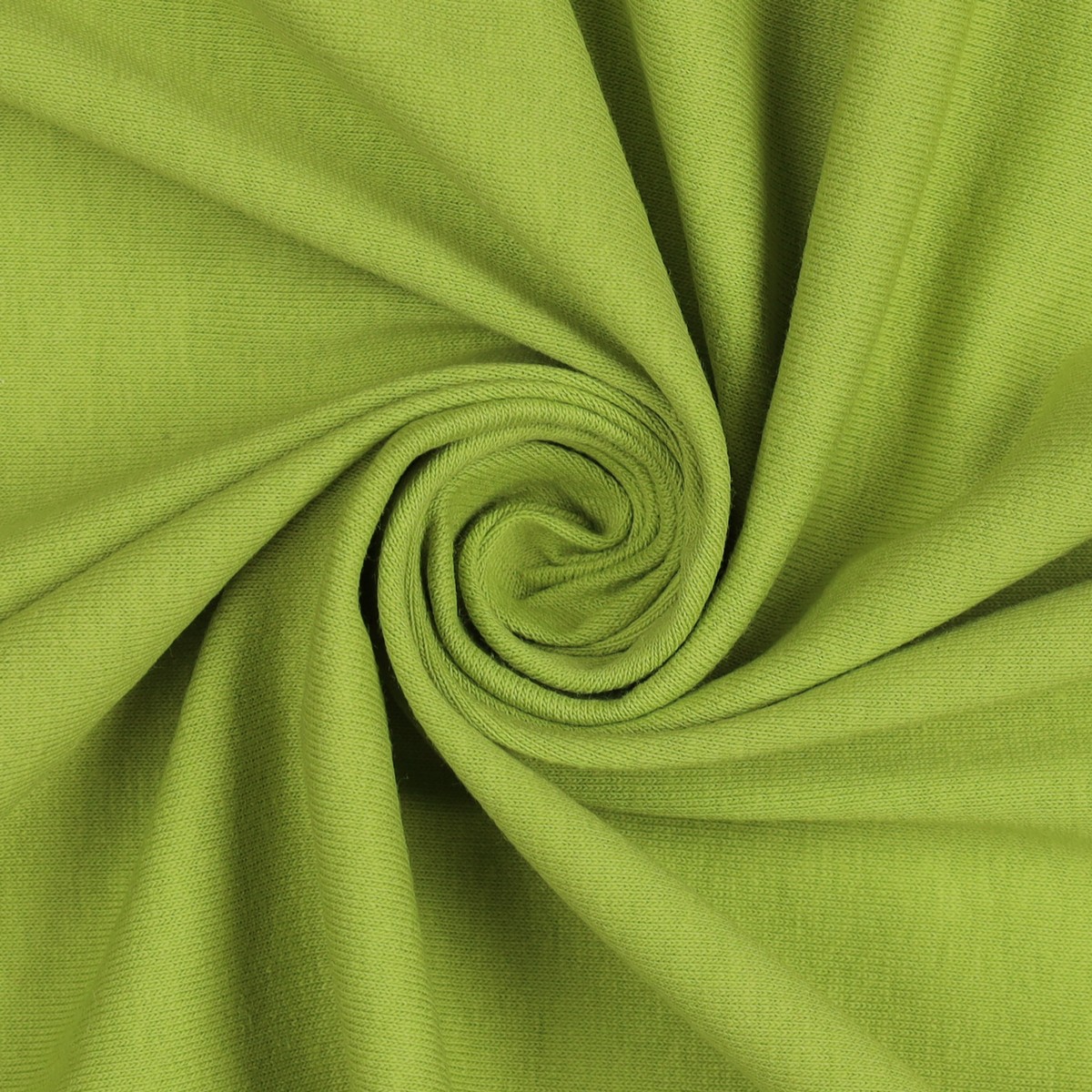 Tessuto Maglina Bielastica di Cotone - al Metro - Verde Lime Scuro 